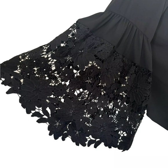 Joseph Ribkoff Off The Shoulder Lace Top Women's Sz 6 peasant boho Eye Lace VTG - Picture 4 of 13